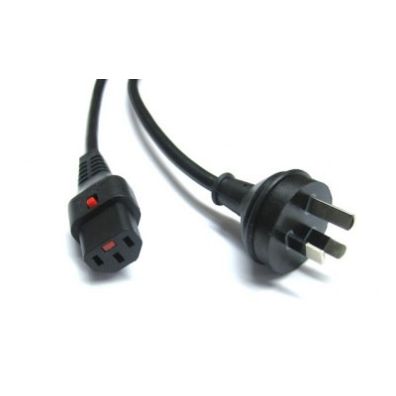 IEC Lock Input Power Cable 10A Locking IEC C13 to Australian Plug 2.0m Black